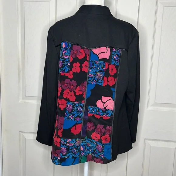 Goldwater Creek Sateen Floral Patchwork Pattern Japanese Style Jacket L - Picture 7 of 16